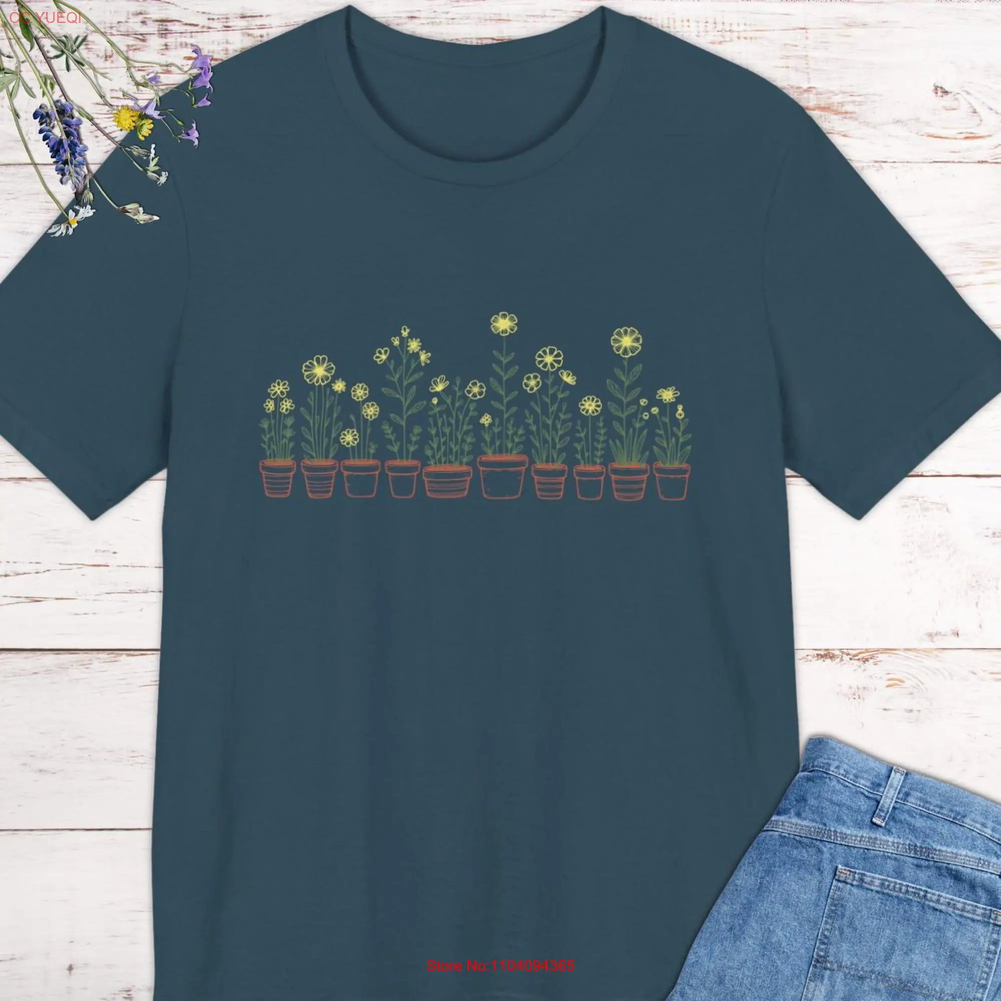 Футболка с изображением маленьких желтых диких цветов 9 XS 4XL