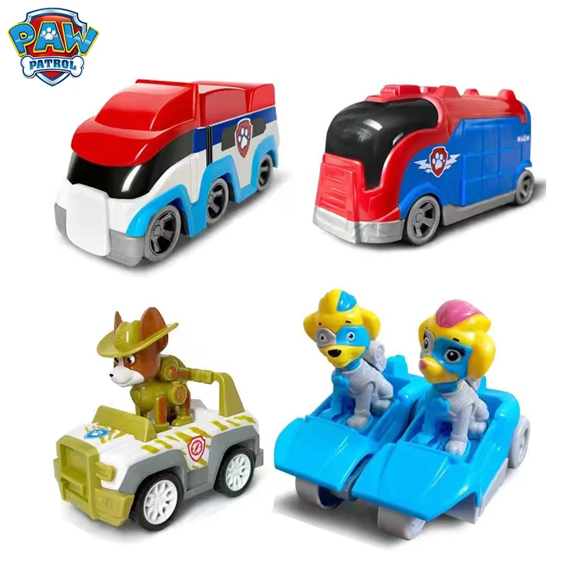 

4Pcs Paw Patrol Tracker Tuck Ella Action Figure Car Toys Patrulla Canina Rescue Bus Set Everest Ryder Children Birthday Gifts