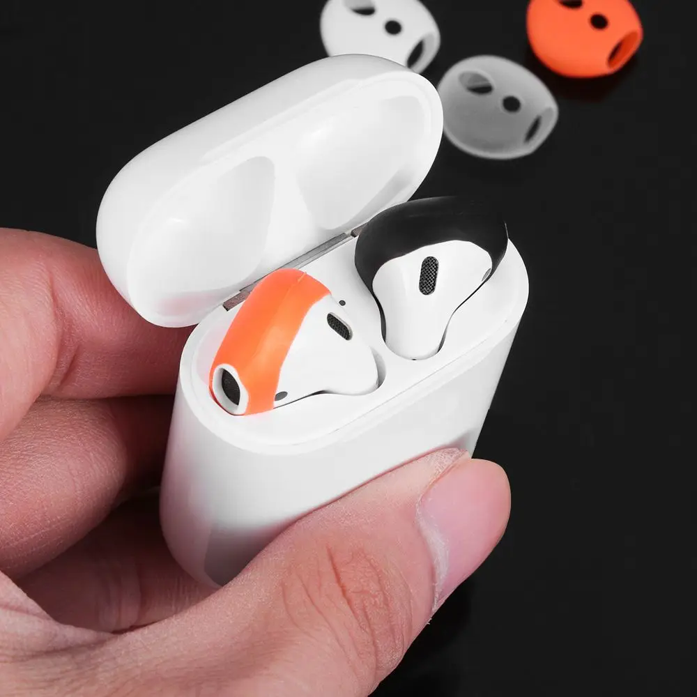 2 Pairs Silicone Antislip Noise Isolating Earphone Earbuds Tips Ultra Thin Case Cover For AirPods Apple EarPods Equipments images - 6
