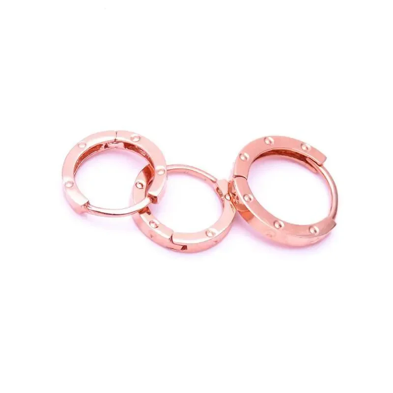 Модные простые серьги-кольца медные серьги с покрытием из розового золота для