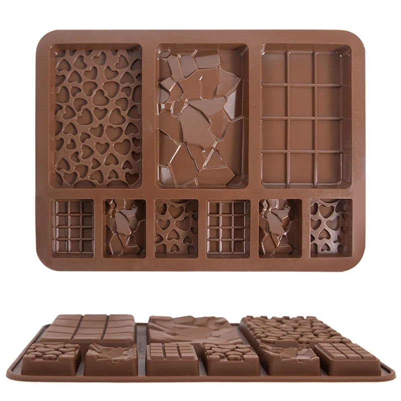 

Chocolate Mold Silicone Double Sugar Mould Fondant Heart Waffle Cake Decoration Tools Candy Bar Mould Kitchen Baking Accessories
