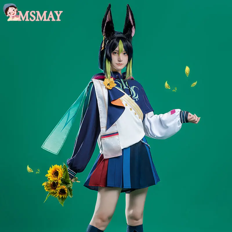 

Game Genshin Impact Tighnari Cosplay Costume Doujin Daily Costume Hooded Sweatshirt Shorts Spring Summer Clothing Headdress