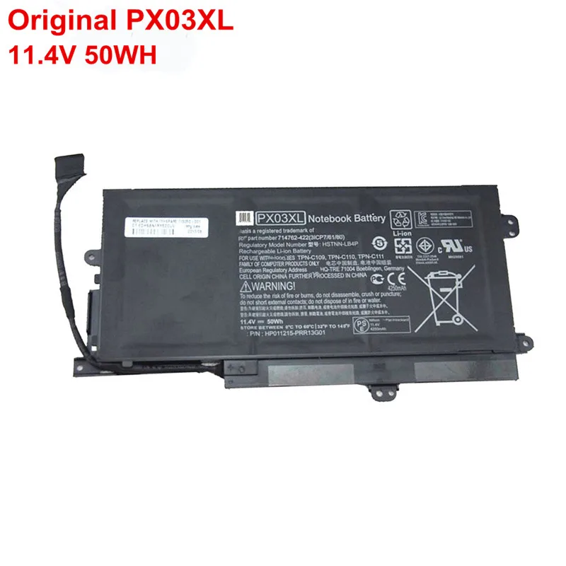 

Genuine PX03XL 50WH 11.4V Laptop Battery For HP Envy 14 Touchsmart M6 M6-K M6-k125dx 715050-001 714762-421 HSTNN-IB4P Original