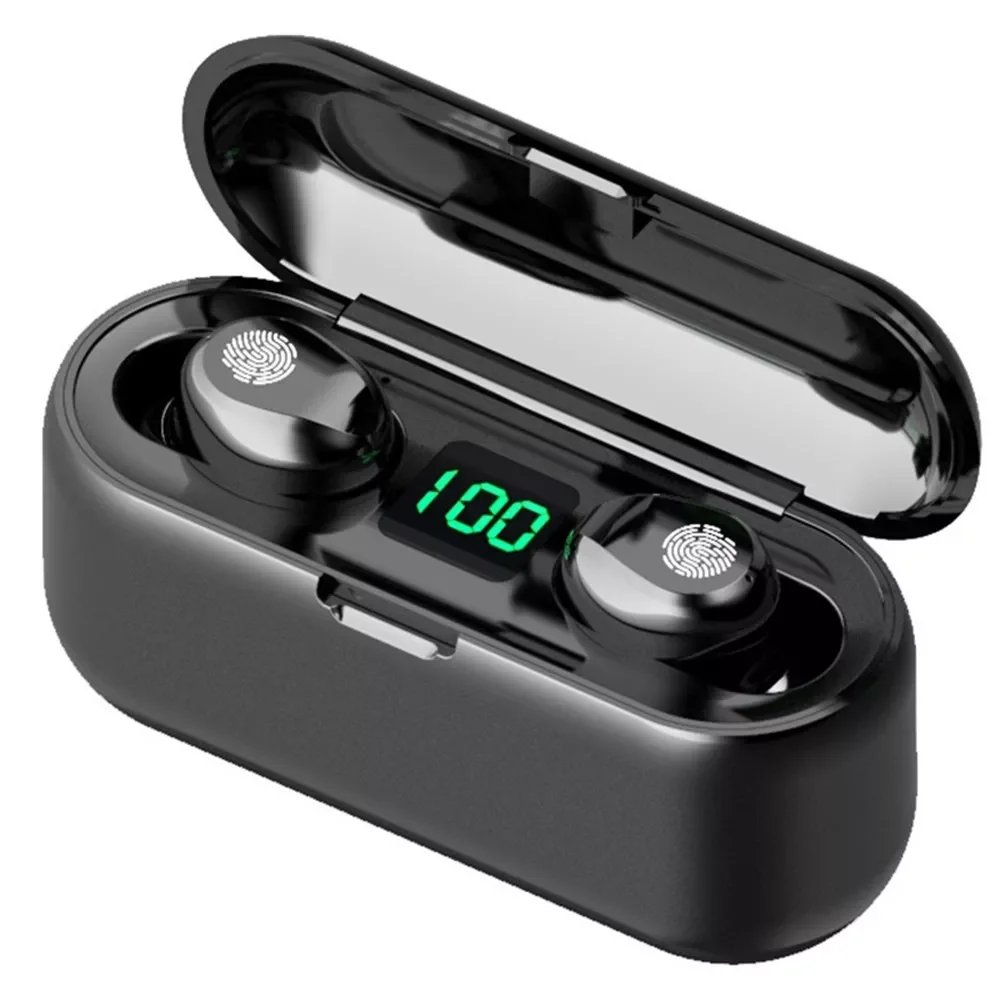 

TWS F9 Wireless Headphone Sport Bluetooth Earphone Touch Mini Earbuds Stereo Bass Headset with 2000mAh Charging Case Power Bank