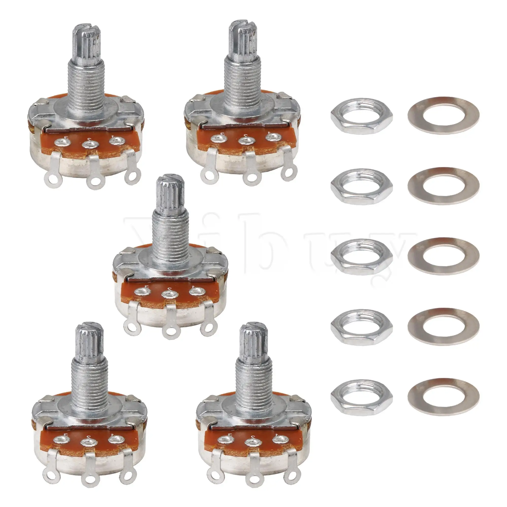 

Yibuy 5x Guitar Potentiometer A500k 24mm Base Dia/18mm Shaft