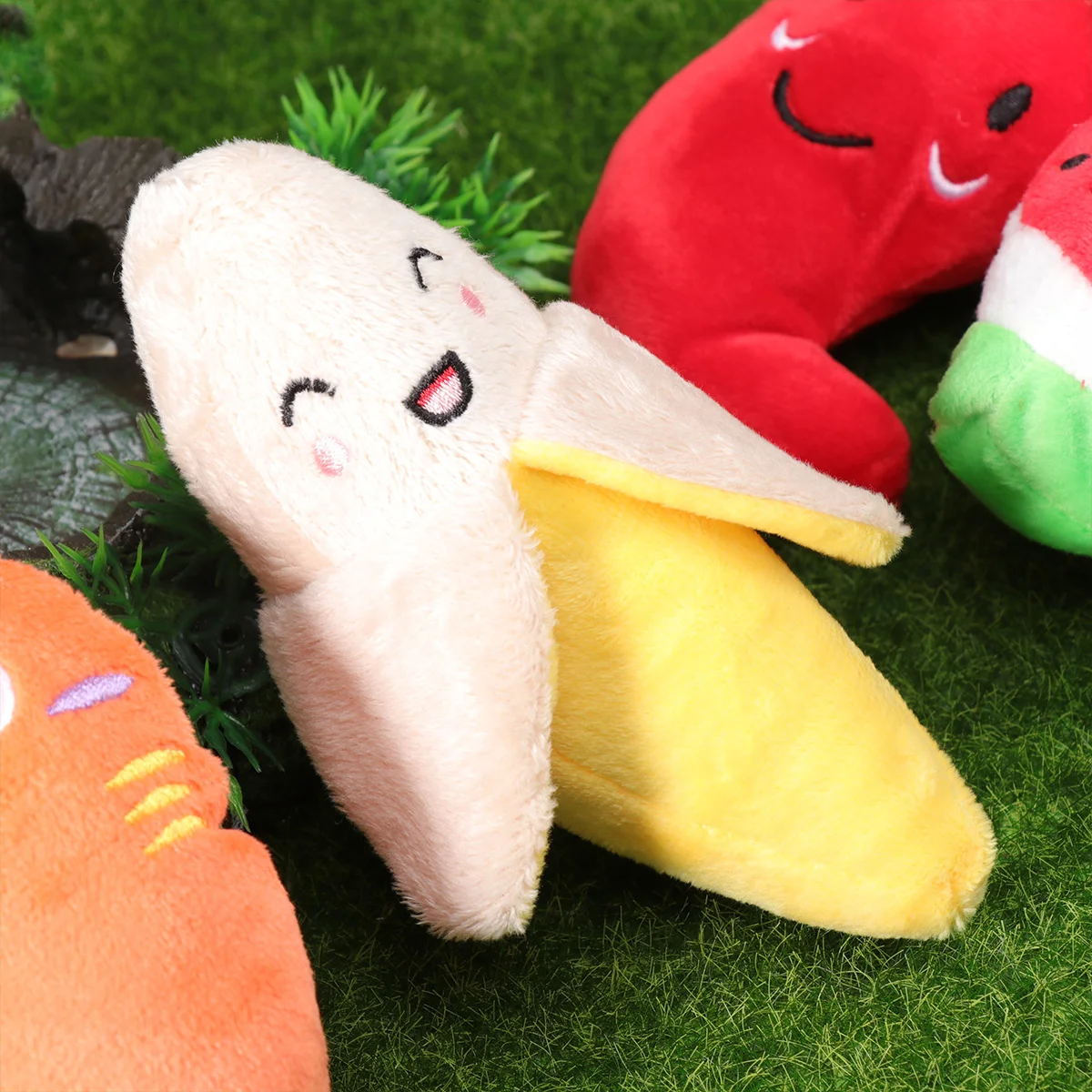 

Pack of 4 Squeaky Plush Fun Adorable Watermelon Banana for Dogs Pet Cats Puppies