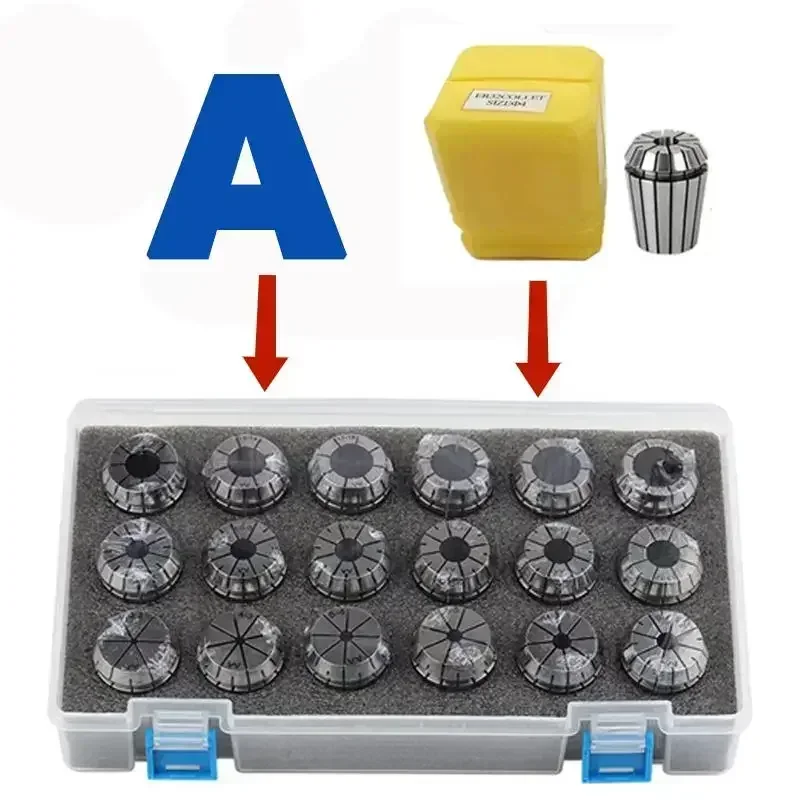 

ER25 ER32 ER40 Набор цанг ER20 ER25 ER32 ER40 Высокая точность 0,015 мм 0,008 мм Держатель инструментов Зажимной патрон ER для сбора пружин