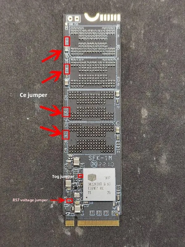 Комплект для самостоятельной сборки материнской платы NVMe SSD SM2263XT, 4 патч-платы PCB BGA132 (art.: 3920d7b42a197) - 3920d7b42a197