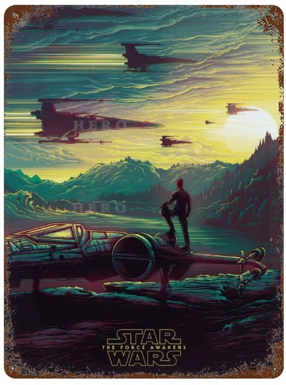 

Star War Force Awaken Vintage Tin Sign Art Iron Painting Rusty Poster Decoration Aluminum plaque