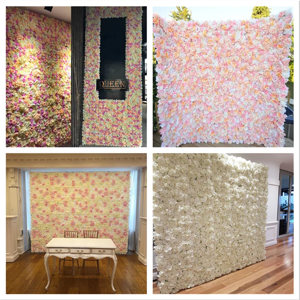 

DIY 40X60CM Flowers Wall Simulation Props Shooting Supplies Household Items Artificial Rose Birthday Gift Plant Wall Party Silk