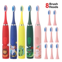 hot rechargeable cute cartoon pattern clean oral childrens electric toothbrush replaceable brush head health