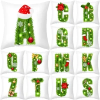 green letter cushion cover45x45 christmas pillowcover decorative throw pillows sofa cushion polyester pillowcase merry christmas