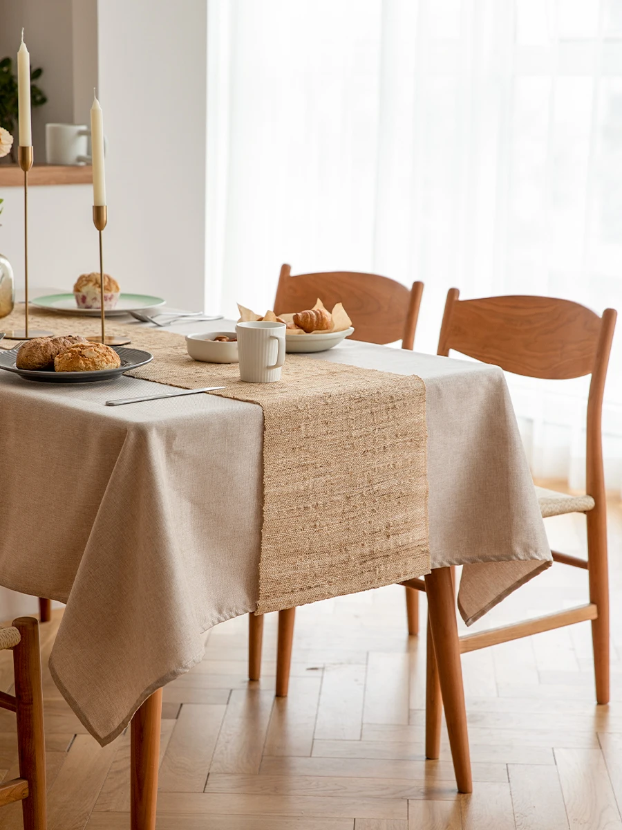 

Table cloth waterproof non oil resistant cotton hemp log Nordic Japanese style