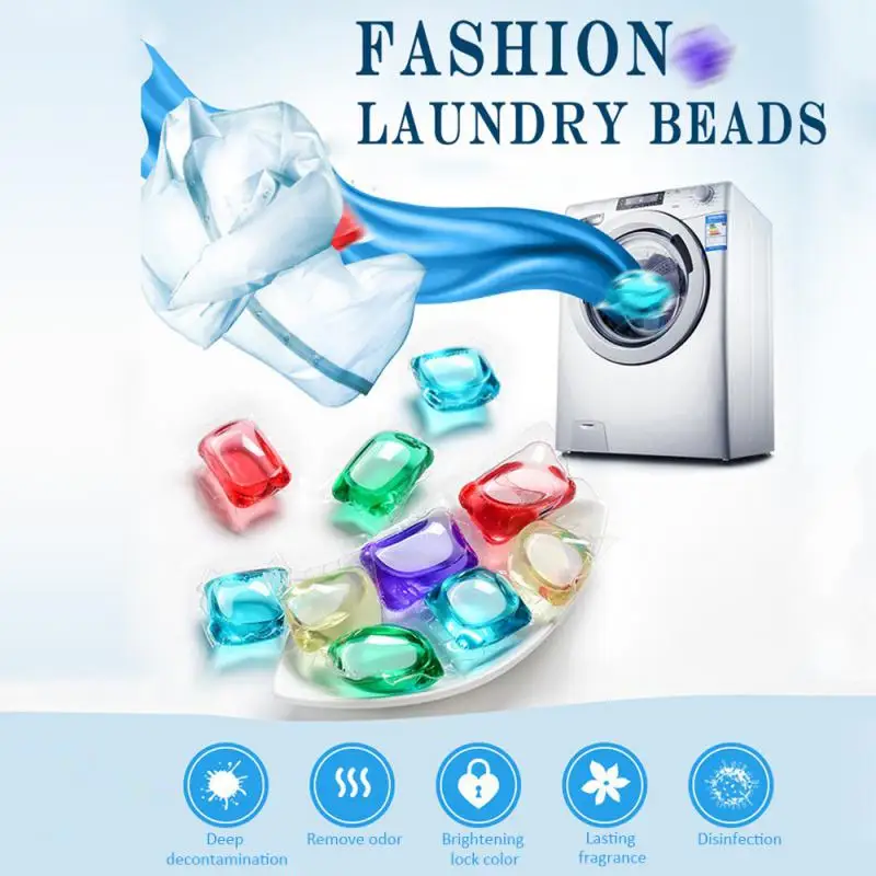 

Laundry Washing Capsules Laundry Pods Liquid Cleaner Stains Film Detergent Bead Ball Kit Clothes Washing Machine Accessories