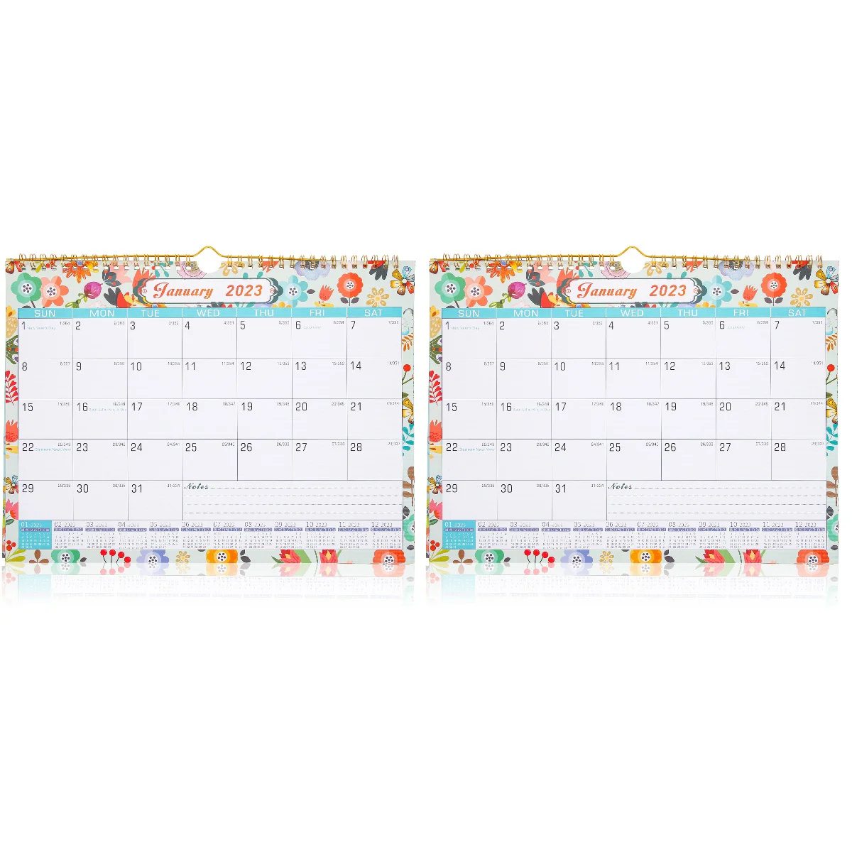 

2x Portable Compact Practical 2023 Calendar Small Calendar Household Calendar English Printing Calendar