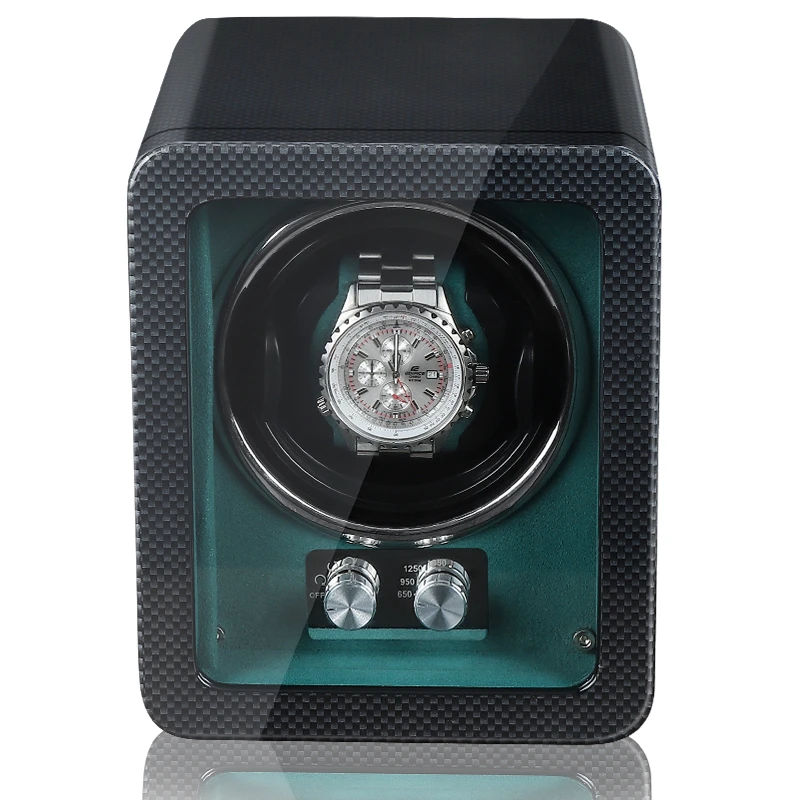 

Single Watch Winder For Automatic Watches Luxury Solid Wood Case Mute Carbon Fibre Antimagnetic Mechanical Storage Watchs Box