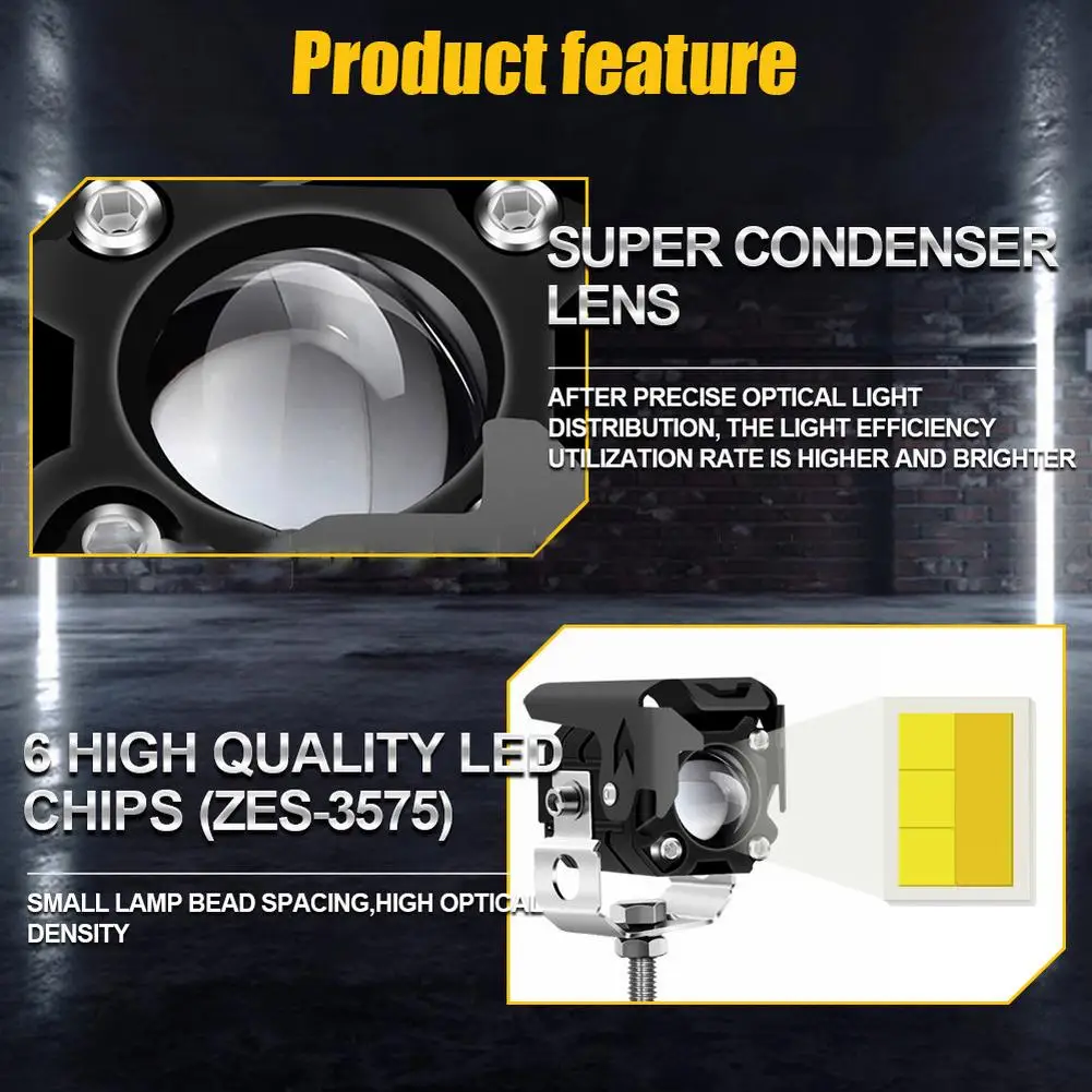 

Work Light Spotlights Electric External Headlight IP67 Lens Motorcycle