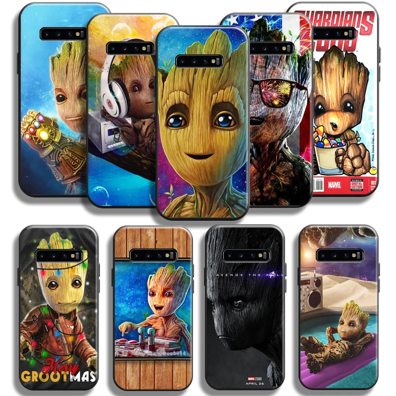 

Marvel Groot Phone Case For Samsung Galaxy S10 Plus S10E S10 Lite Case For Samsung S10 5G Carcasa Soft Black Coque Funda