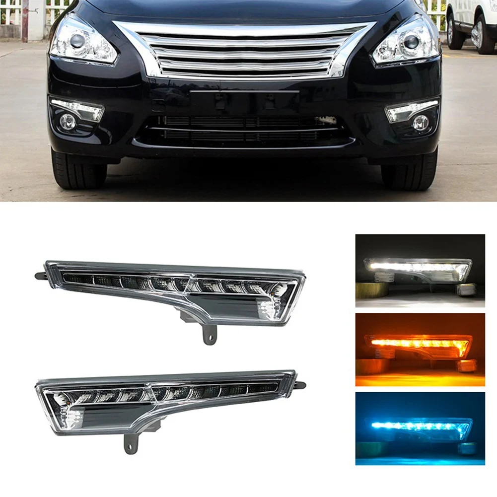 Светодиодные дневные ходовые огни в сборе, синие низкие для Nissan Teana Altima 2013-2015, белые DRL, янтарные указатели поворота (art.: 3920d2a19268c) - 3920d2a19268c