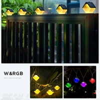 2pcs waterproof outdoor wall lamps 2 modes adjustable led solar lights garden decoration stairs fence step light landscape light
