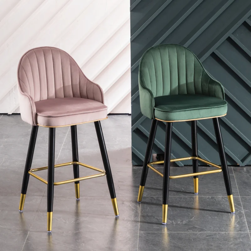 

Скандинавские барные стулья, мебель для ресторана, роскошный современный минималистичный стол для приема, кованые металлические барные высокие стулья, стул с спинкой для дома