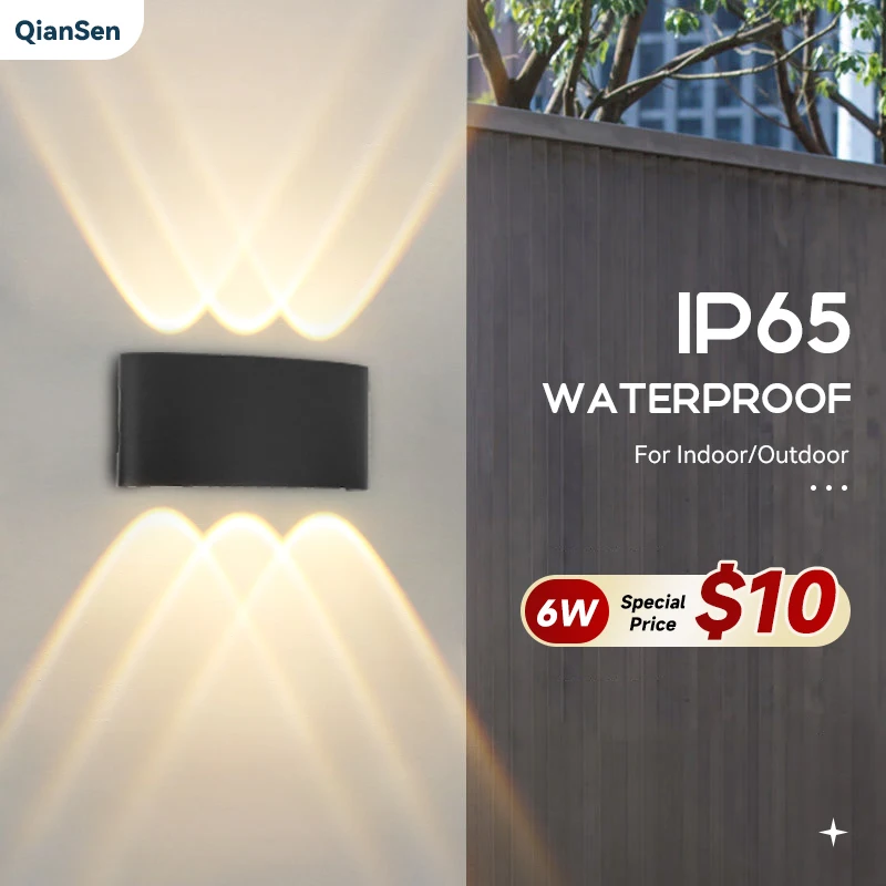 Led Outdoor Wall Light IP65 Waterproof 110V 220V 2/4/6/8/10W Aluminum Interior Wall Lamp For Garden Balcony Street Stair Bedroom