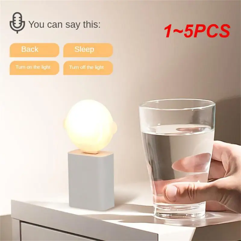 

1~5PCS Usb Powed Mini Night Light Portable Home Lighting Supplies 7color Wall Light Voice Controlled Lighting Lamps Home Bedroom