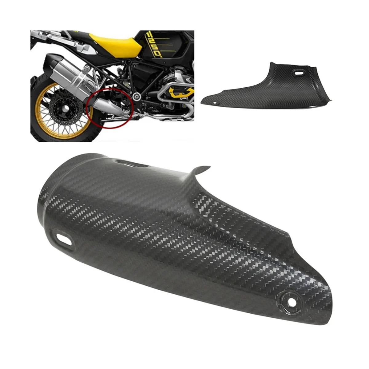 

Motorcycle Exhaust Muffler Pipe Heat Cover Anti-Scalding Cover for R1200GS 2013-2018 R1250GS 2019-2023