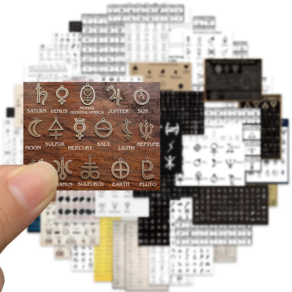 

10/30/50PCS Mystery Alchemical Symbol Cartoon Decals Toys DIY Suitcase Skateboard Phone Luggage Bike Stickers Gift