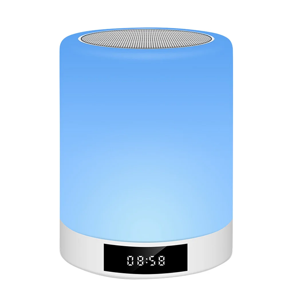 

Mini Speaker LED Display Lighting Colorful Night Light Lamp Wireless Timing Alarm Clock Bluetooth-compatible Timer FM Radio