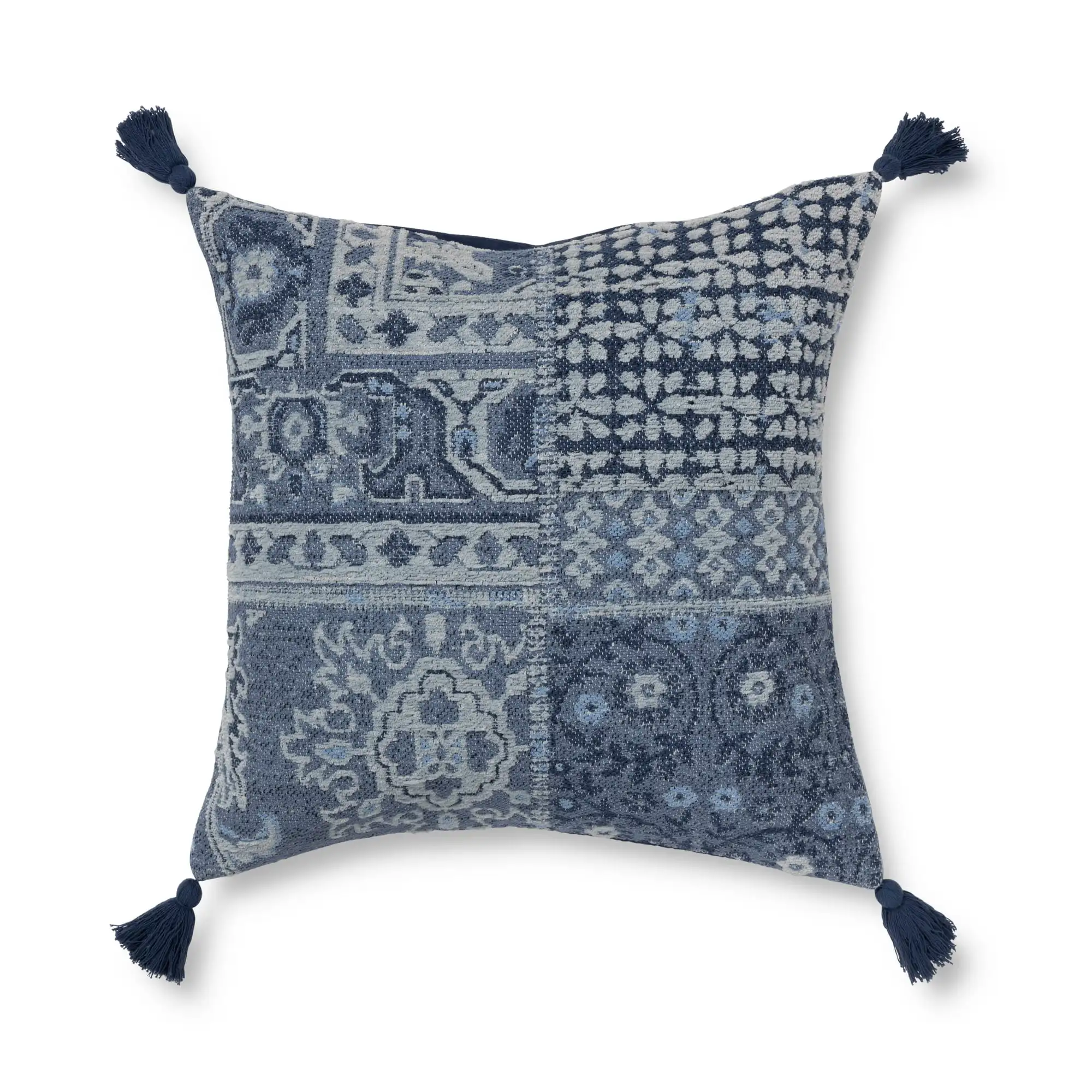

Patchwork Decorative Square Throw Pillow, 20" x 20", Denim, Single Pillow