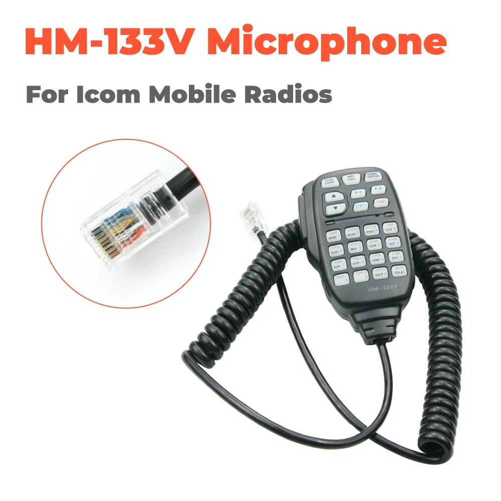 Original  Handheld Speaker Microphone Mic HM-133V For Icom Radio IC-2200H IC-V8000 IC208H IC-E208 IC-207H IC-E880