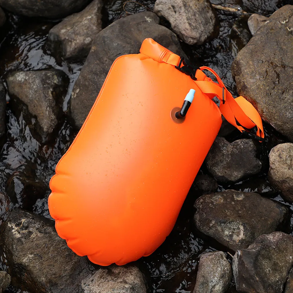 

Highly Visible Safety Buoy Bag PVC Inflatable Waterproof Open Water Swimming Training Dry Storage Bag
