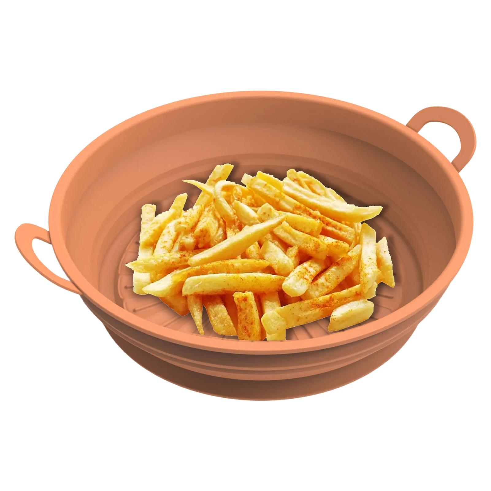 

Silicone Air Fryer Basket Heat-resistant Reusable 7.5inch Air Fryer Baking Tray Accessories Non-Stick With Bottom Patterns For