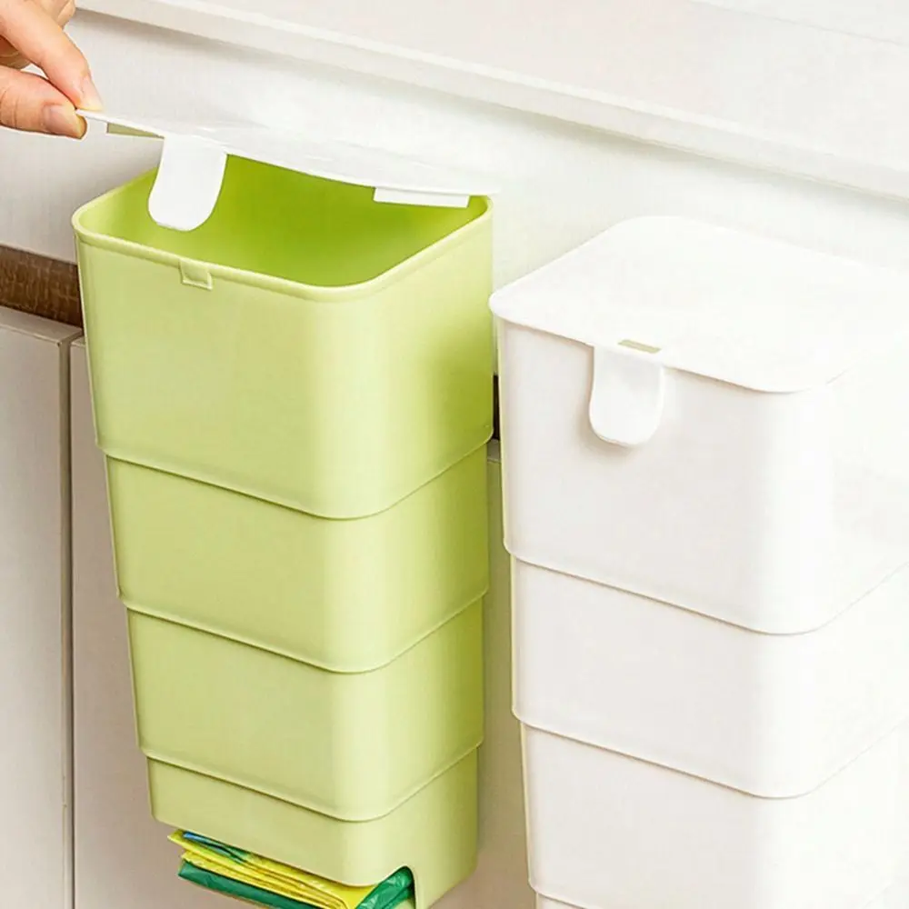 

Retractable Hanging Wall-Mounted Trash Bag Dispenser Grocery Bag Holder Plastic Bags Container Garbage Bag Storage Box