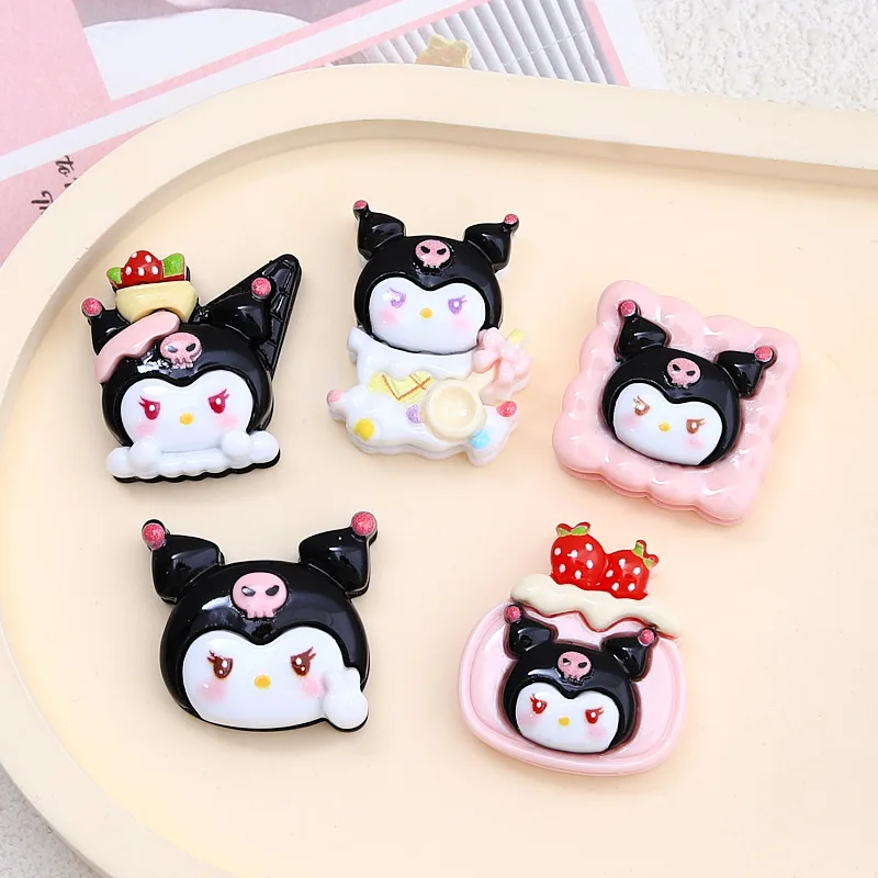 10 шт. Kawai Мультфильм яркая поверхность Клубника Печенье Смола плоская задняя
