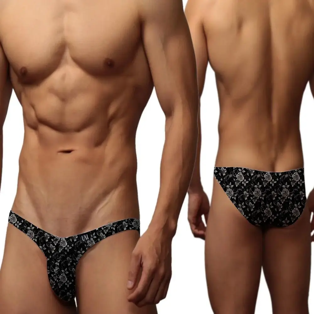 

Мужские шелковые трусы с низкой талией, с принтом