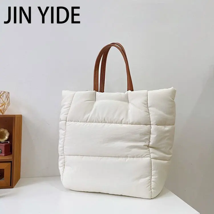 Fashion Nylon Padded Large Tote Bag Designer Quilted Women Handbags Luxury Down Cotton Puffy Bags Warm Winter Big Shopper Purses