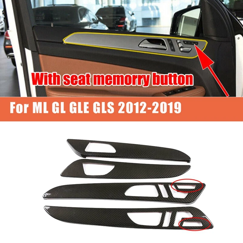 

Накладка на дверную ручку салона автомобиля из углеродного волокна, накладка на панель для Mercedes Benz W166 ML GL 2012-2015 GLS GLE 2016-2019
