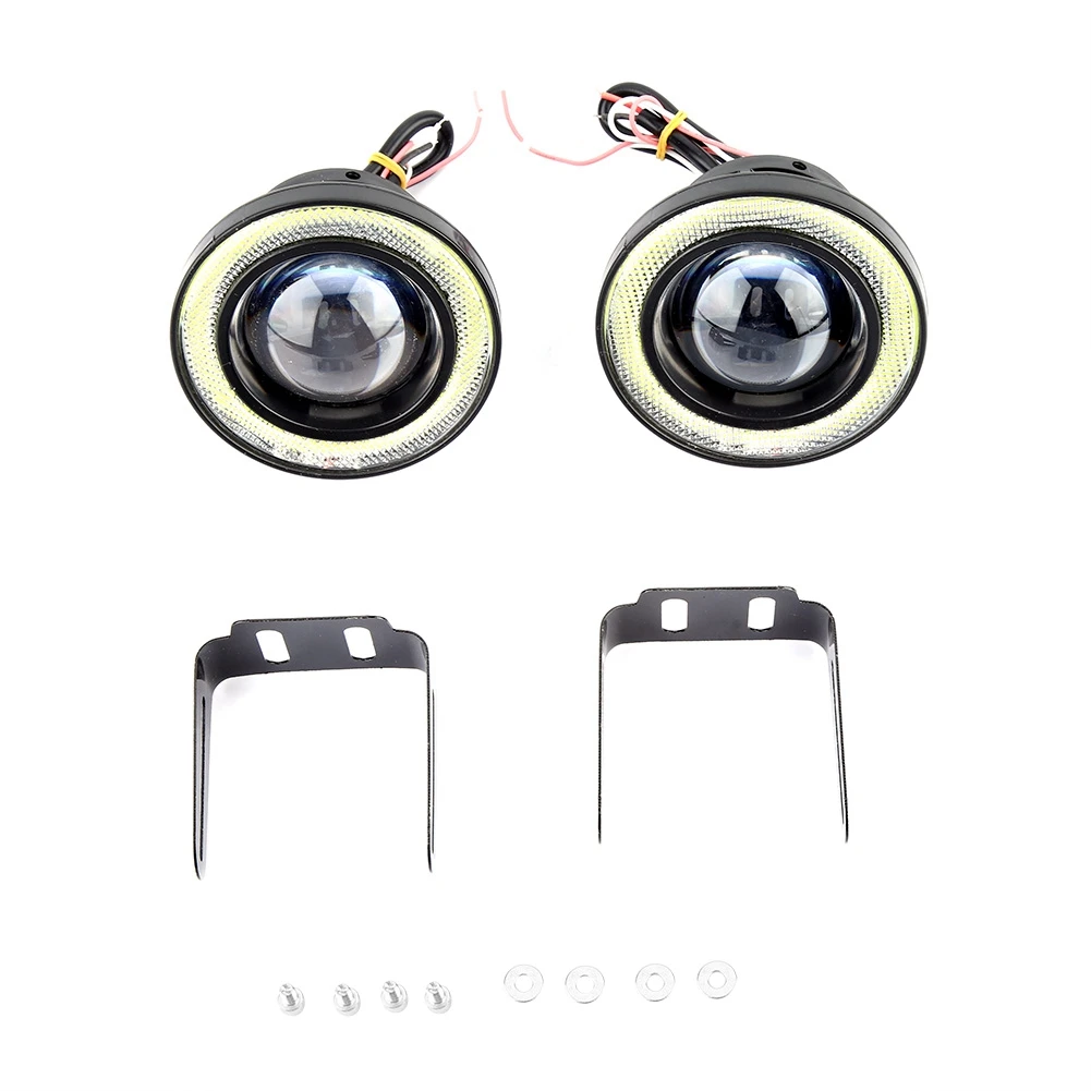 

3.5in COB Front Fog Lights Lamp Angel Eye Rings DRL Daytime Running Light Bulbs