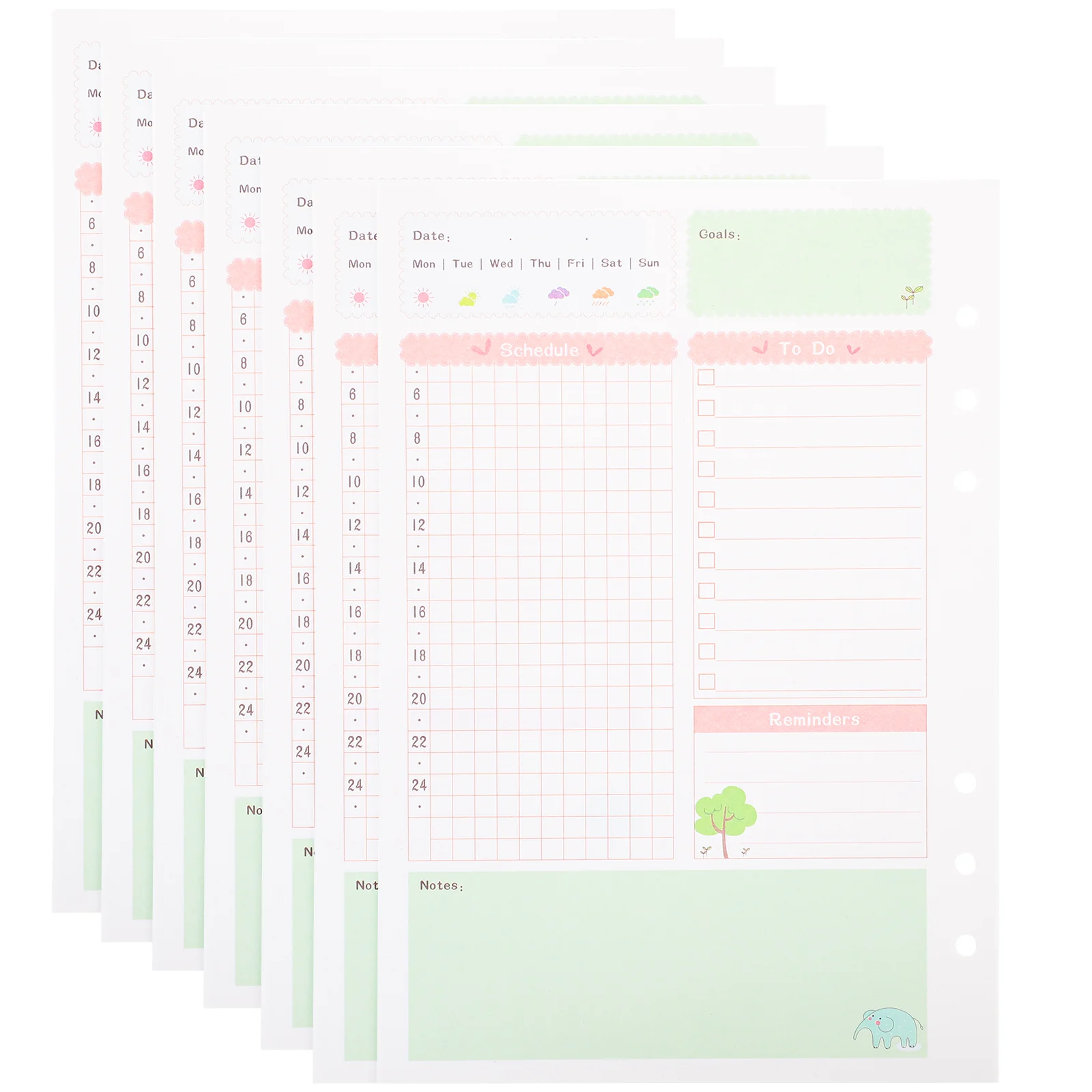 

Planner A5 Refill Paper Daily Inserts Notebook Refills Binder Insert Loose Accessories Personal Journal Weekly Ringleaf