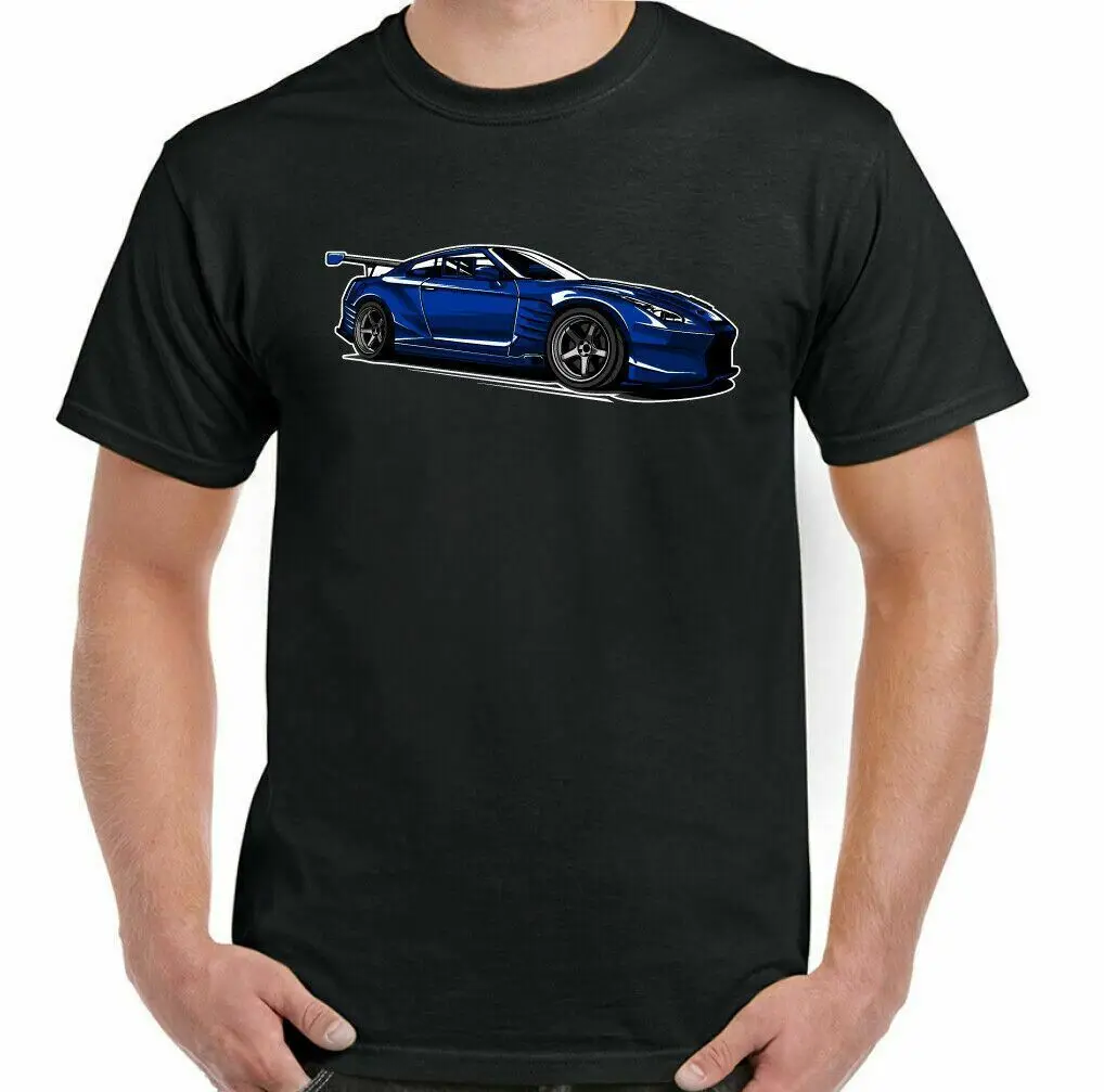 

Nissan GTR T Shirt Mens Car Enthusiast Drifting Racing Top Blue Classic