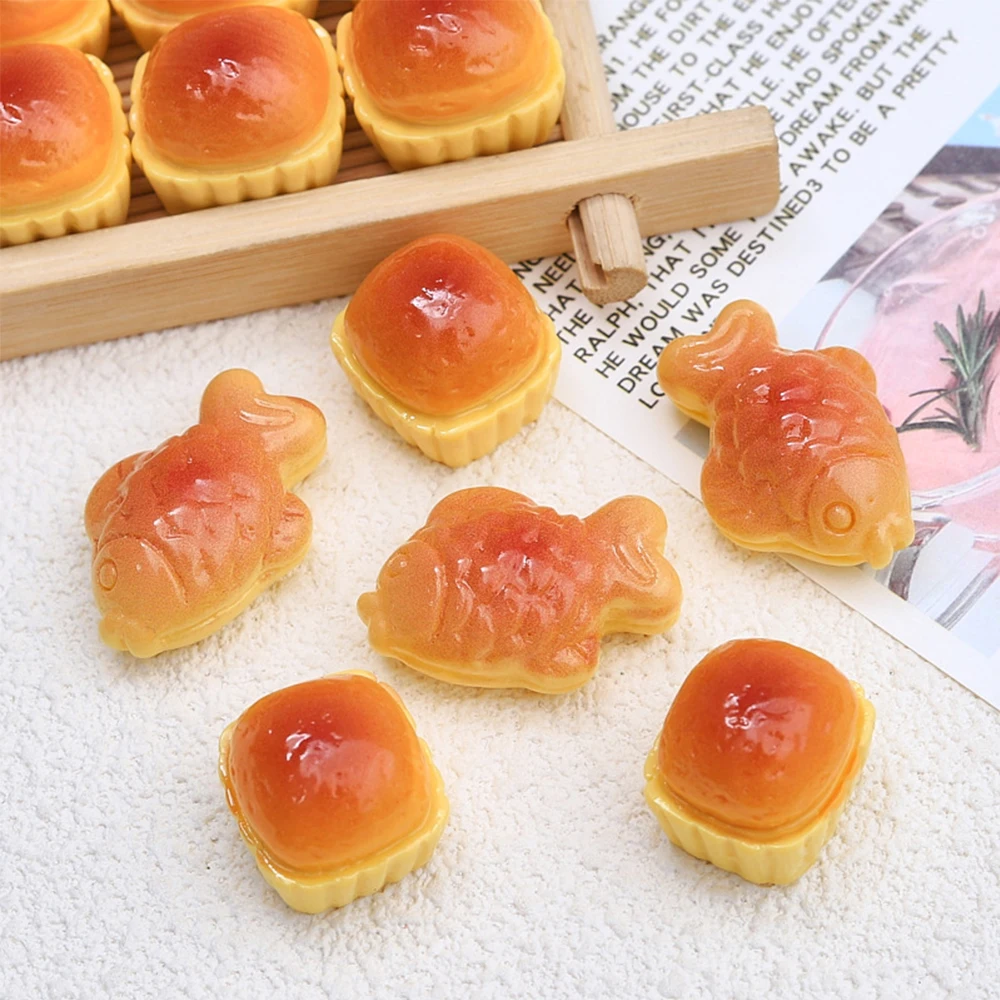 10 шт. блестящие рыбьи хлеб серии резиновые кабошоны из смолы для шпильки