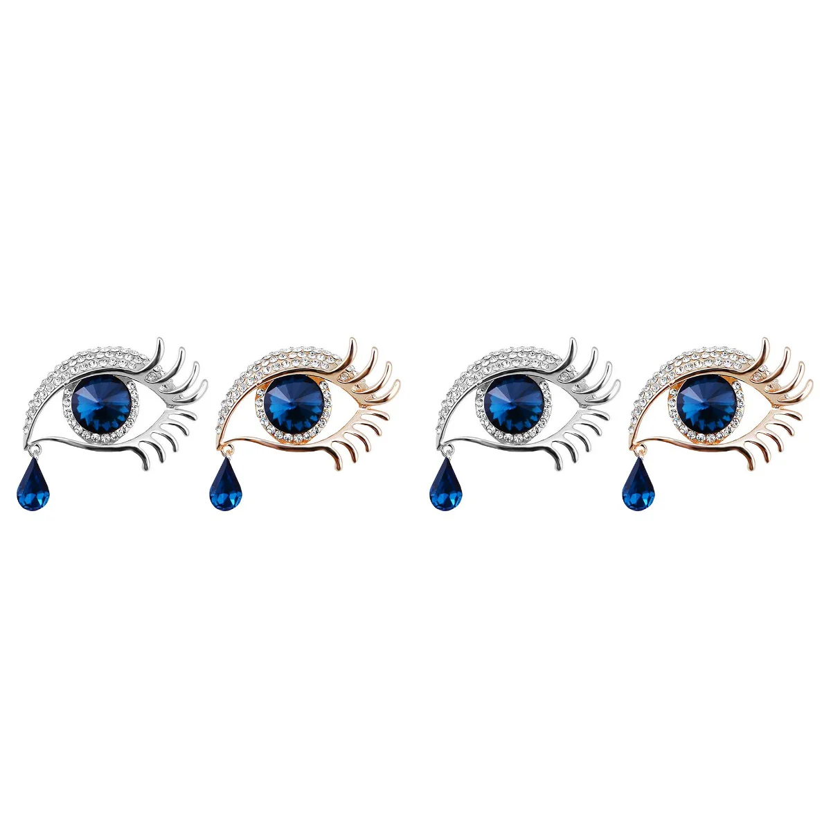 

4 Eye Shape Breastpins Cartoon Brooches Decorative Corsages Adorable Clothes Ornaments Decor for Ladies (Rose