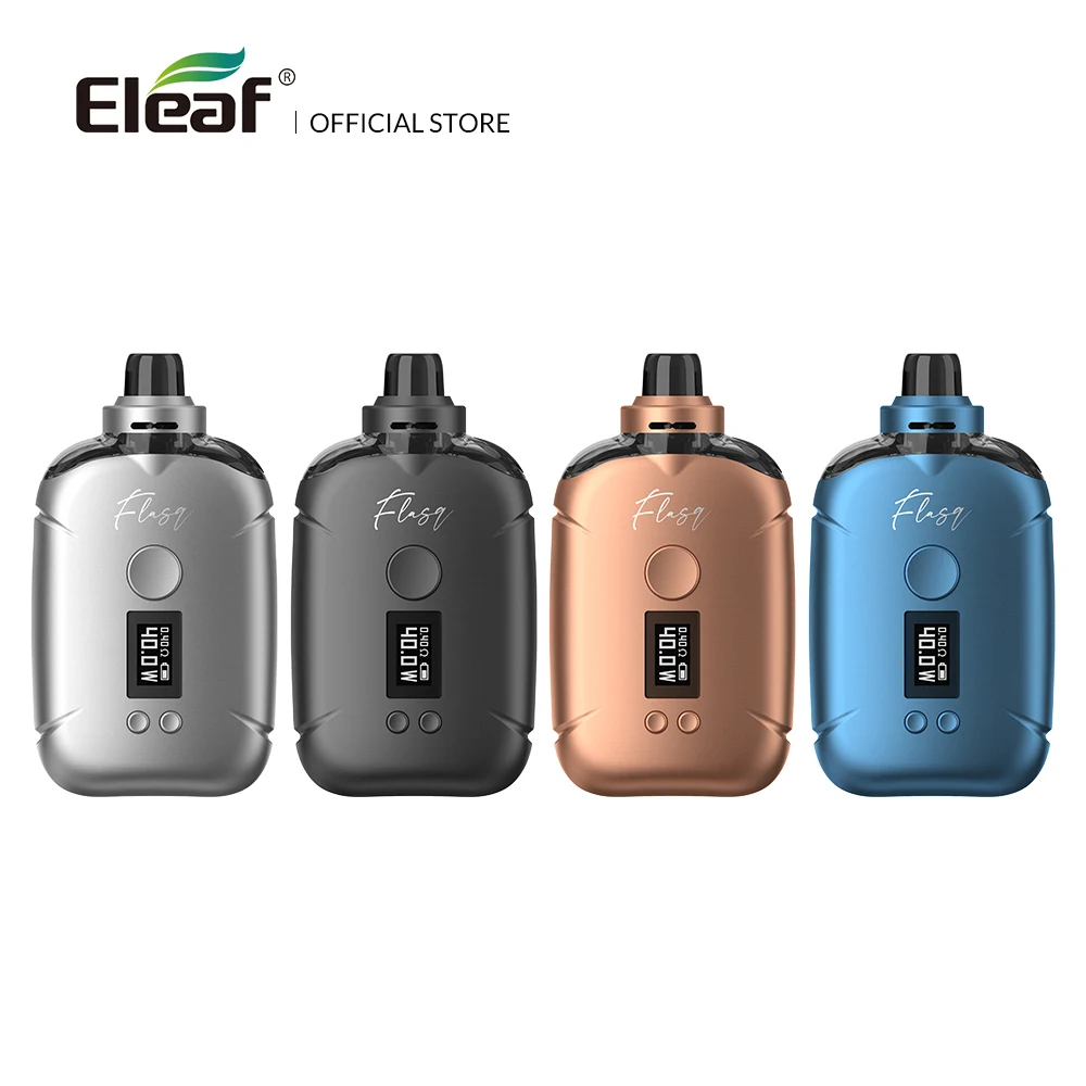 

Original Eleaf FlasQ Pod Mod Kit 1370mAh battery 40W with GTL 0.4ohm Coil/GTL 0.8ohm Coil Electronic Cigarette Vape