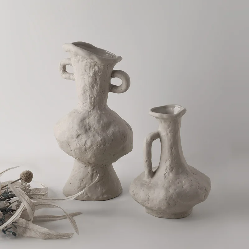 

Plain Embryo Ceramic Vases Home Furnishings Retro Ceramic Decorations Sample Rooms Soft Decoration and Old Flower Utensils