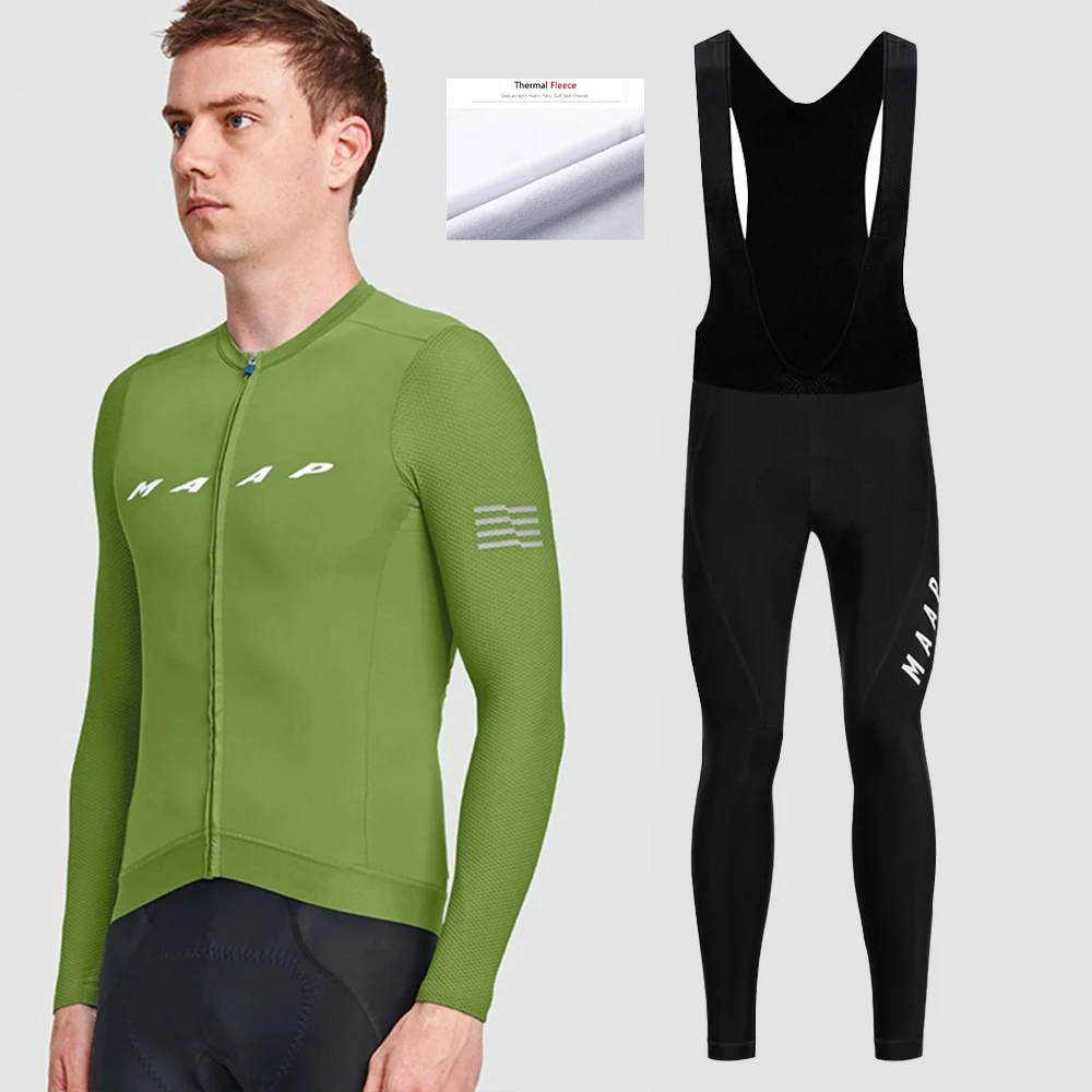 

MAAP зимний велосипедный комплект из Джерси Ropa Ciclismo мужской термальный флисовый костюм для гоночного велосипеда горный велосипед теплая спо...