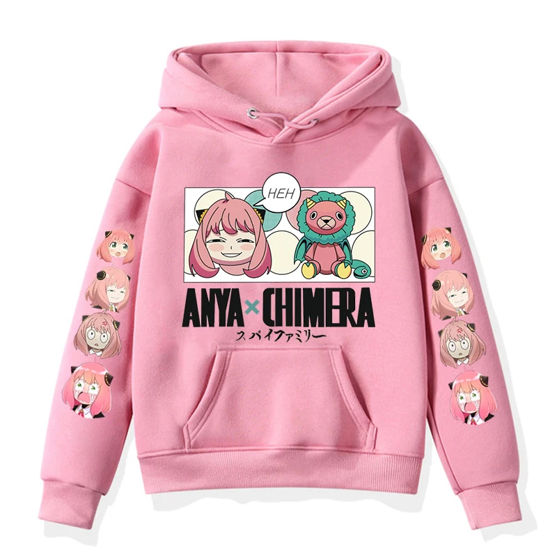 Anya Forger and Mr. Chimera Children's Anime SPY X FAMILY Hoodies Sweatshirts Cartoon Boys Girls Tops Casual Spring Fall Hoodies