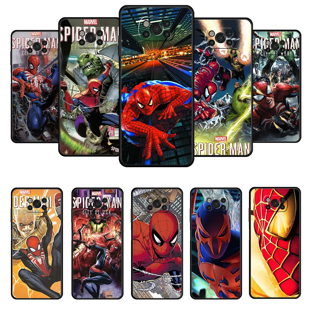 

Celular Coque For Xiaomi POCO F3 X4 MI 11 lite M3 10T X3 NFC 11T 9T M4 Pro 5G F4 GT Capa Marvel SpiderMan comics