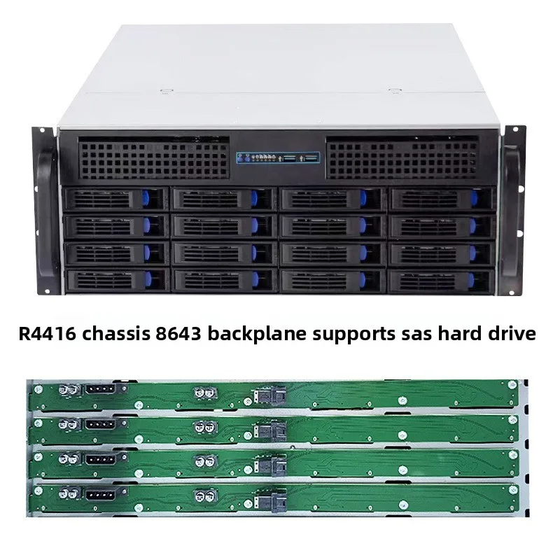 Фото Новый промышленный серверный корпус 4U-R4416 с возможностью горячей замены, 16 отсеков для жестких дисков, двухканальная материнская плата Xeon AI №5